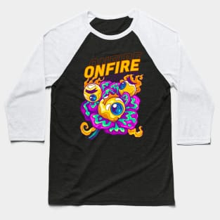 Onfire Eyes and Fire Flower Baseball T-Shirt